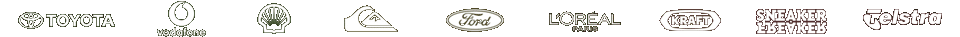 Toyota - Vodafone - Shell - Quiksilver - Ford - L'Oreal - Kraft - Sneaker Freaker - Telstra